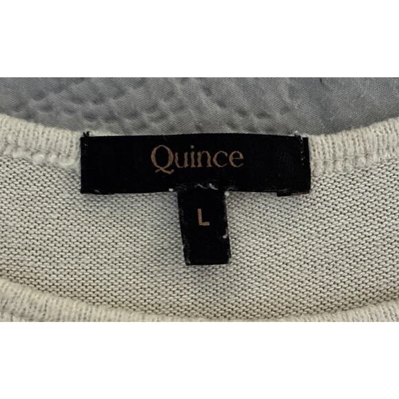 Wmns Quince Sz L Off White SS Batwing Dolman Slv Cashmere Ovrszd Sweater - Picture 4 of 6